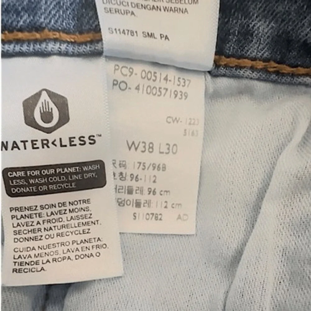Levi‎ Strauss & Co 514 Mens Jeans W38 L30 Blue Straight Fit Distressed Denim